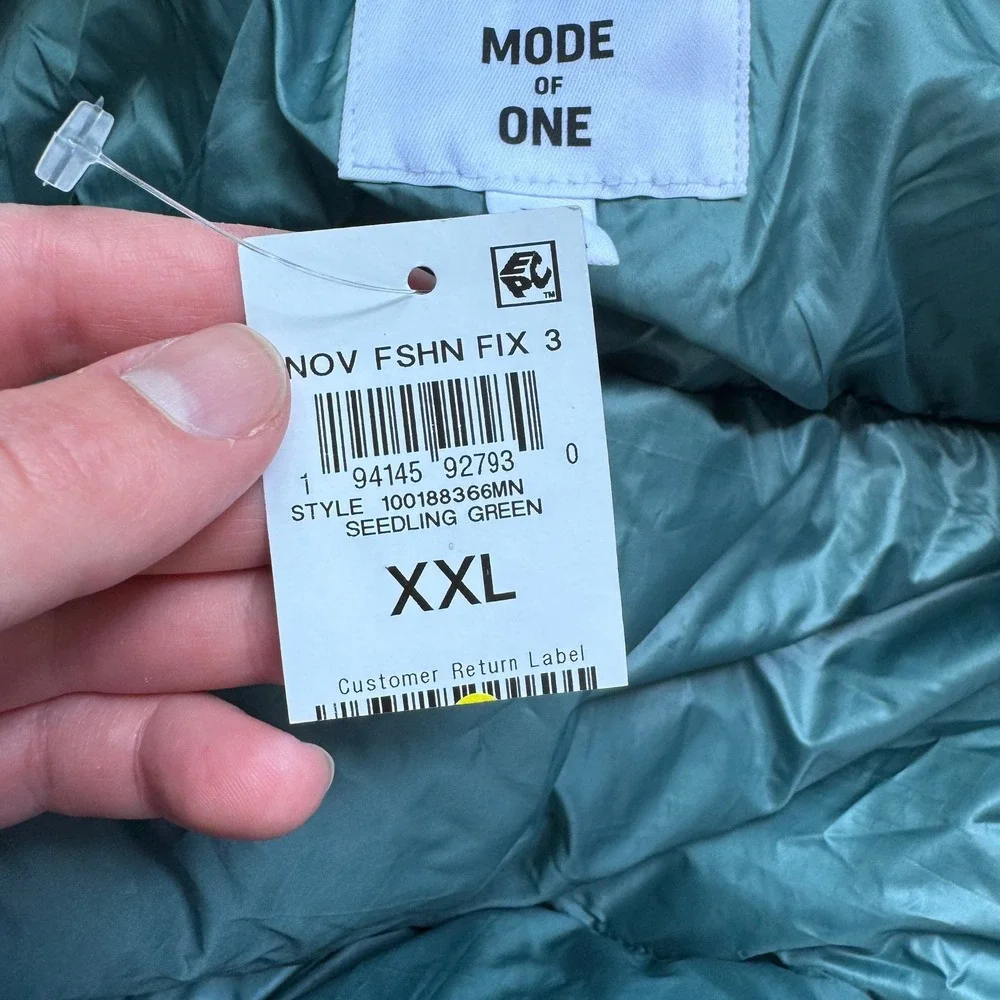 Mode of One Mens Puffer Jacket Seedling Green Floral Camo Hooded XXL 100188366MN